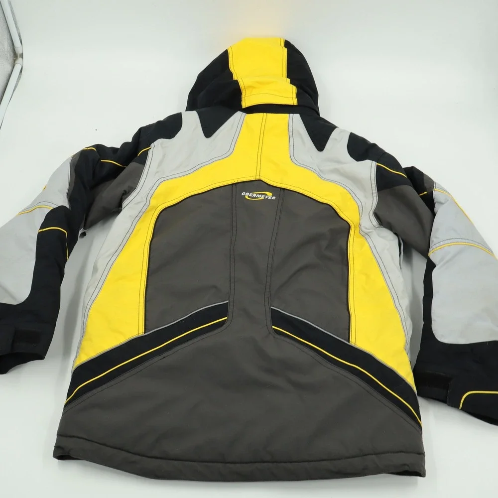 Obermeyer Mach 1 Juniors Ski Jacket Size 14 Yellow Black Gray Waterproof